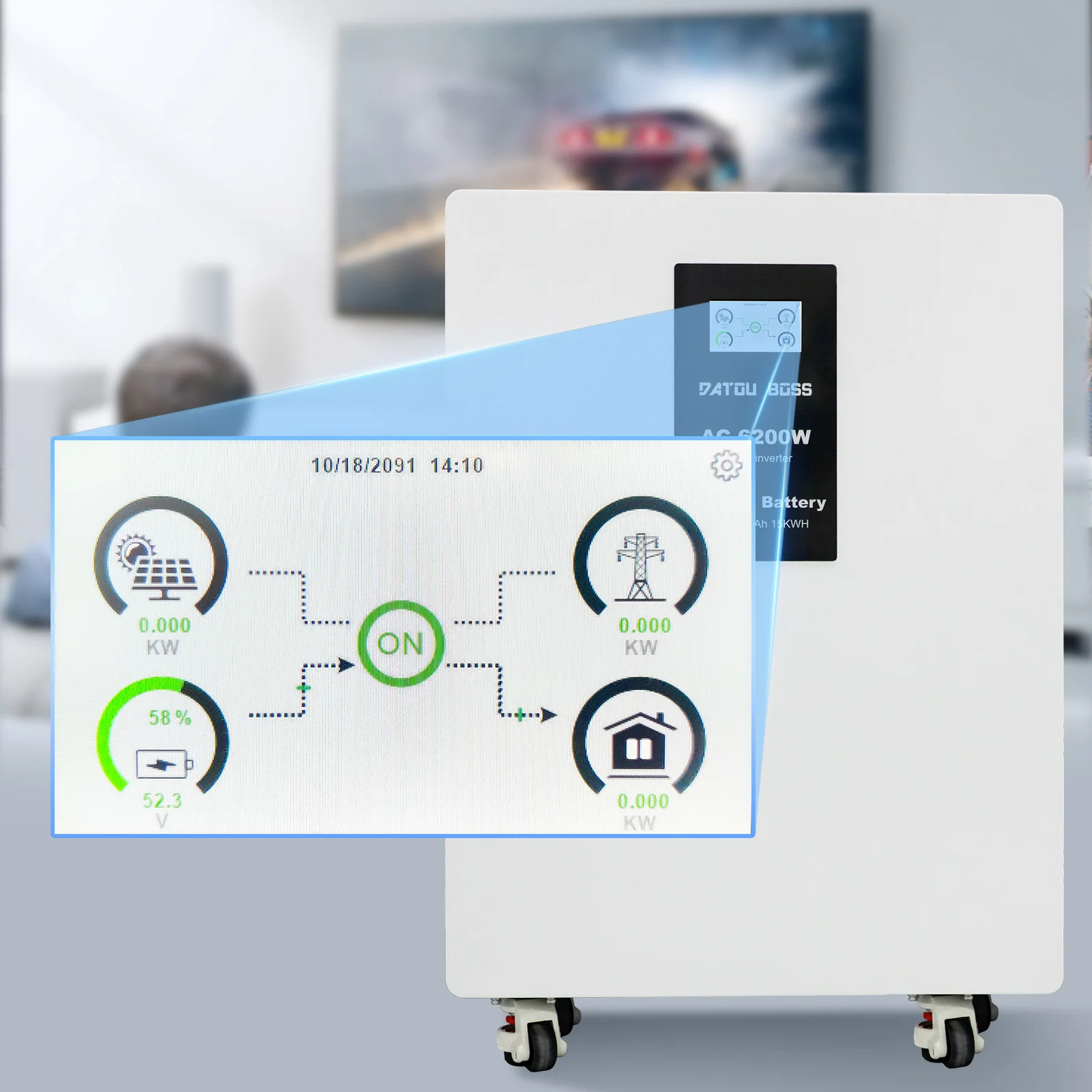 DATOUBOSS Removable Touch Screen LiFePO4 Battery 15kWh 300Ah | Solar Power Storage System | Off-Grid Energy Solution