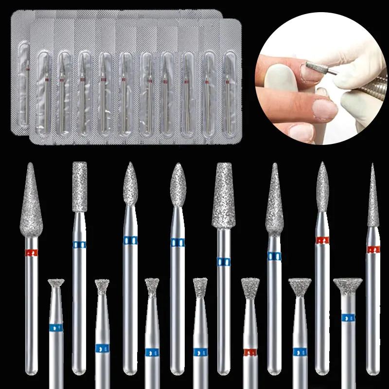 Fresa diamantata per manicure Punte da trapano elettriche per unghie Accessorio Macchina per pedicure Strumento per la rimozione del gel per il trattamento dei bordi delle unghie