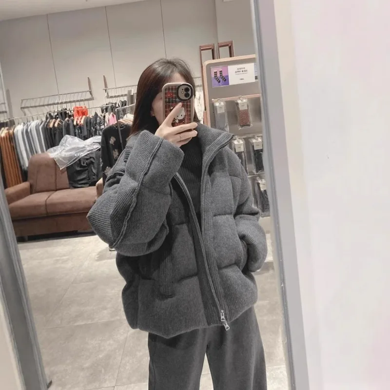 

YYAHAS Корейская ретро серая вельветовая свободная хлопковая куртка с воротником-стойкой для женщин, осенние и зимние толстые парки, тренд