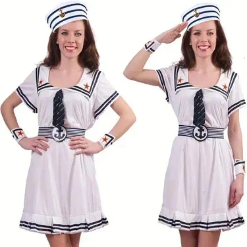 1-teiliges Set Yachtkapitänsmütze Seemannsmütze mit Schal Matrosenmütze Bootskostüm für Herren Damen Kapitäne Verkleidungsparty – Detail 2