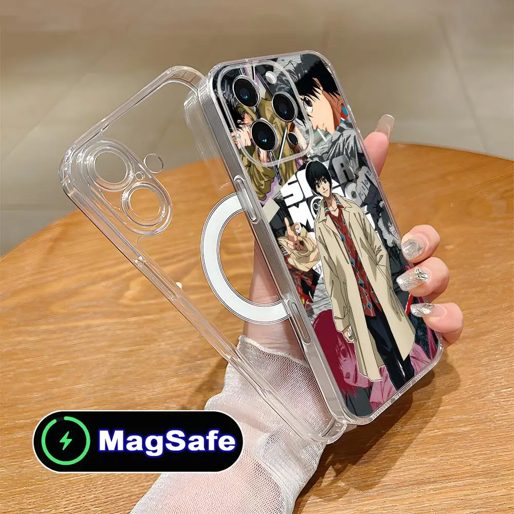 

Чехол Sakamoto Days Nagumo для iPhone 17 16 15 14 13 12 11 Air Pro Max Plus Mini Magsafe, прозрачный, цветной, стильный, роскошный