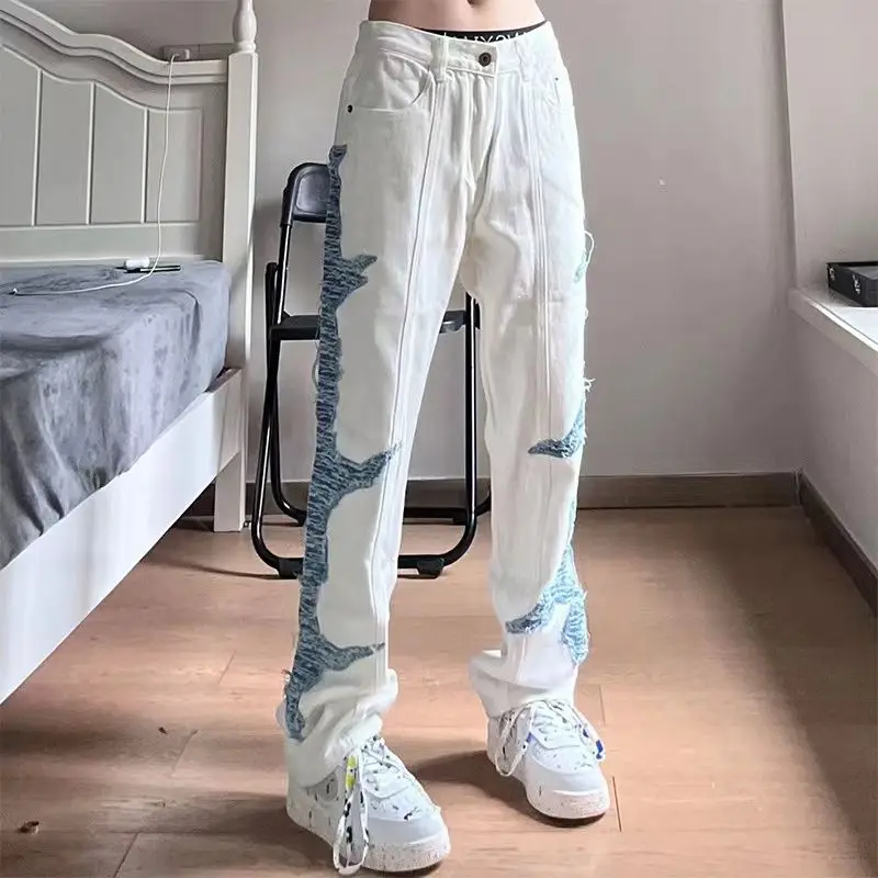 Spring Autumn Fashion Solid Color High Waist Tassel Men's Clothing American Style Casual Loose Explosive Street Straight Pant