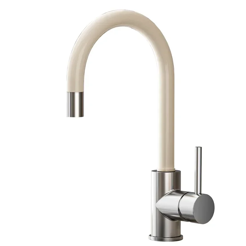 LT03 bright yellow swan neck kitchen faucet island faucet bathroom pull rotating faucet small style
