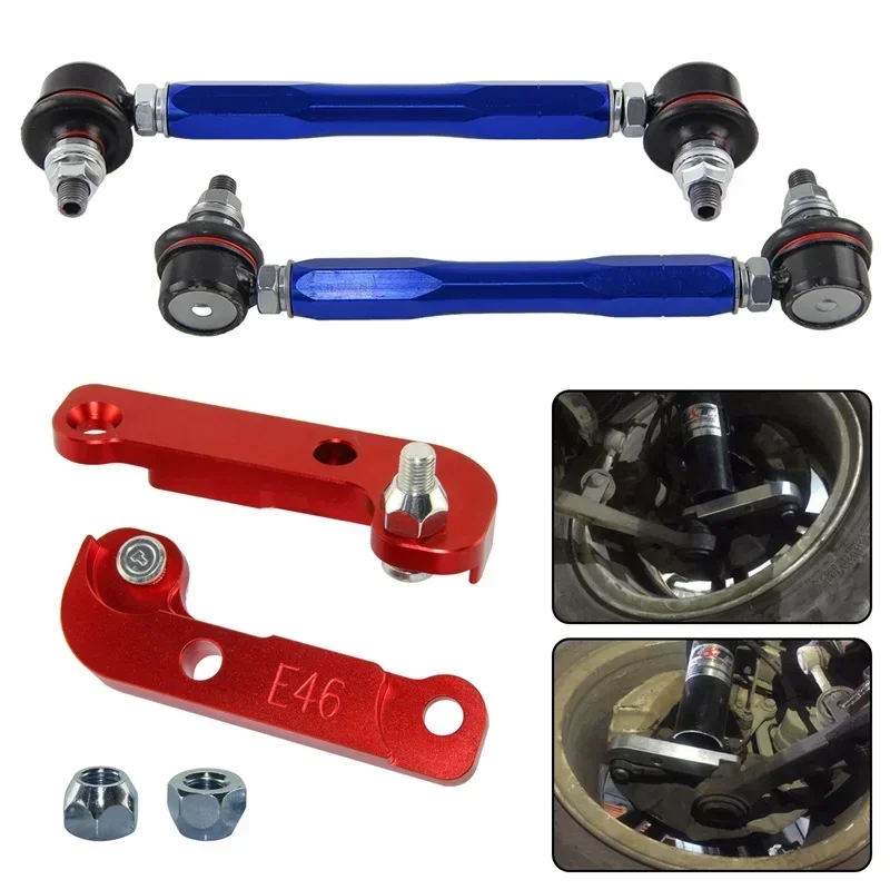 Tuning Drift turn angles 25%-30% + Sway Bar Drop Links Kit Fits For BMW E46 98-06 Black/Red/Blue/Silver