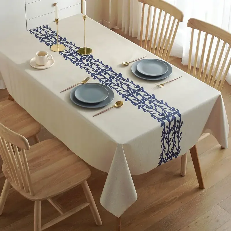 Printed Waterproof Tablecloth Anti-scalding Thickened Rectangular Home Party Dining Room Furnishings