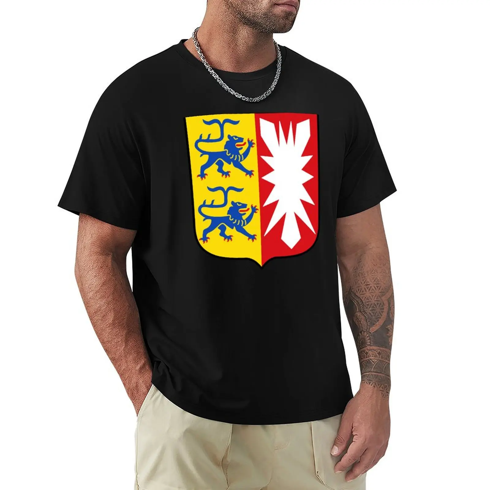

Schleswig-Holstein wappen coat of arms T-Shirt Big and Tall Casual T-Shirt