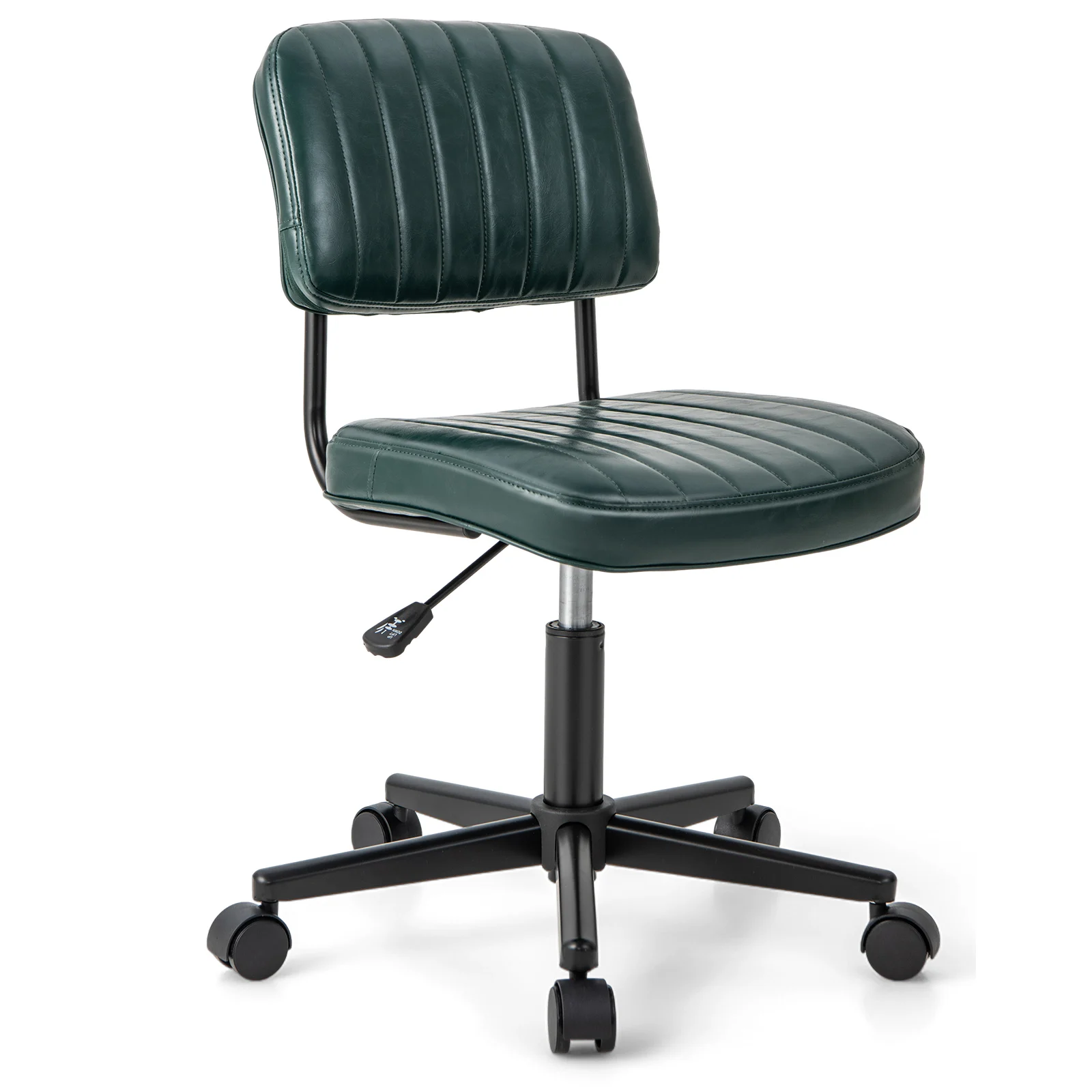 PU Leather Office Chair Adjustable Swivel Task Chair w/ Backrest Green