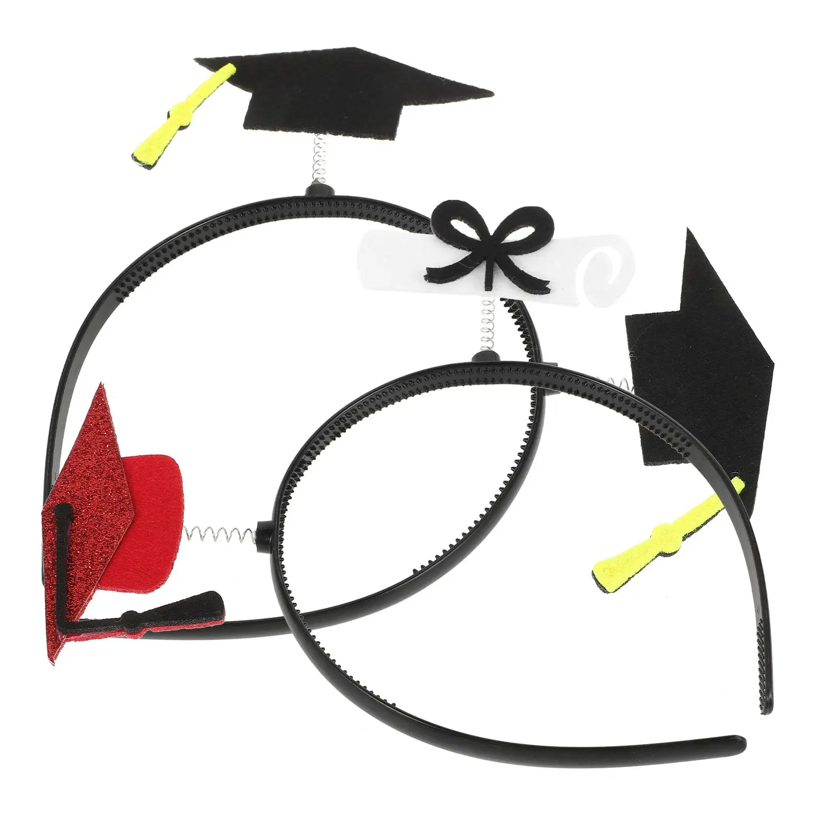 

2 Pcs Graduation Cap Headband Hair Preschool Academic Costume Bachelor Holder Man