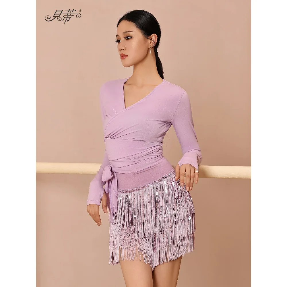 Customized Latin Dance Dress Set for Women Top Skirt Suit Female Stage Cha Cha Samba Dancewear Balloom Performance Clothes