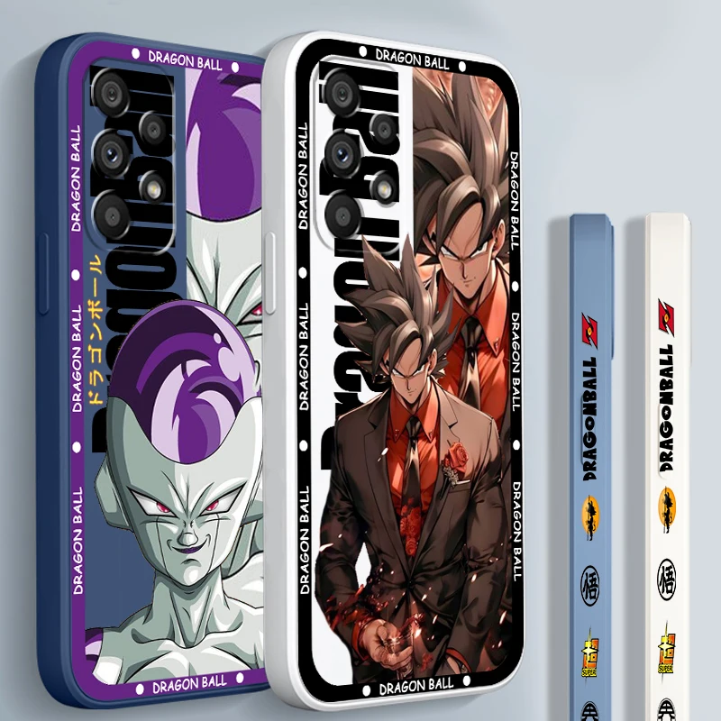 D-Dragon Ball Anime Cute Liquid Left Rope For Samsung A53 A52 A55 A32 A51 A71 A21S A13 A73 A55 A72 A23 A35 A05 5G Soft