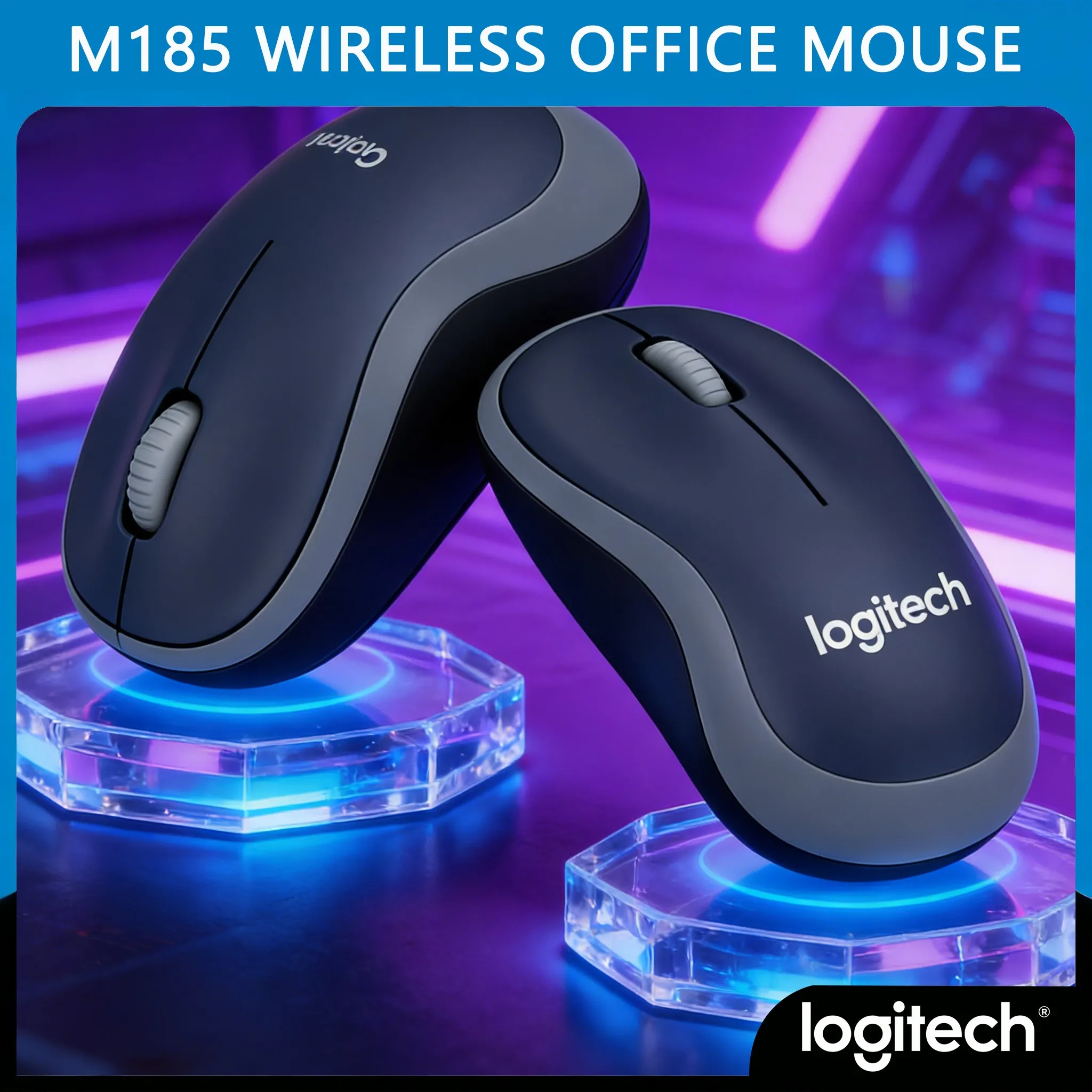 

Logitech M185 Frosted Surface Wireless Mouse Anti-Slip 10 Million Click Lifespan