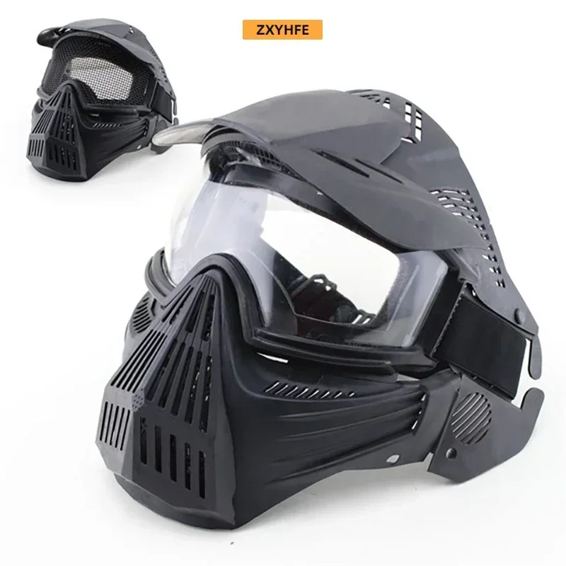 ZXYHFE Occhiali tattici integrali Maschera da tiro Paintball Wargame Protezione di sicurezza Attrezzatura da esterno Accessori sportivi da caccia