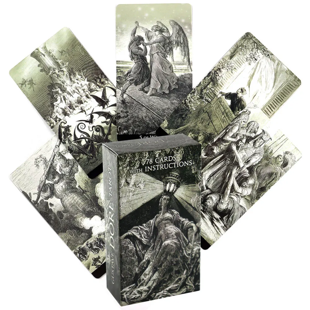 

Hot Selling Gustave Dore Tarot Oracle Leisure Entertainment Card Family Gathering Divination Deck Tarot Board Playing Card Game