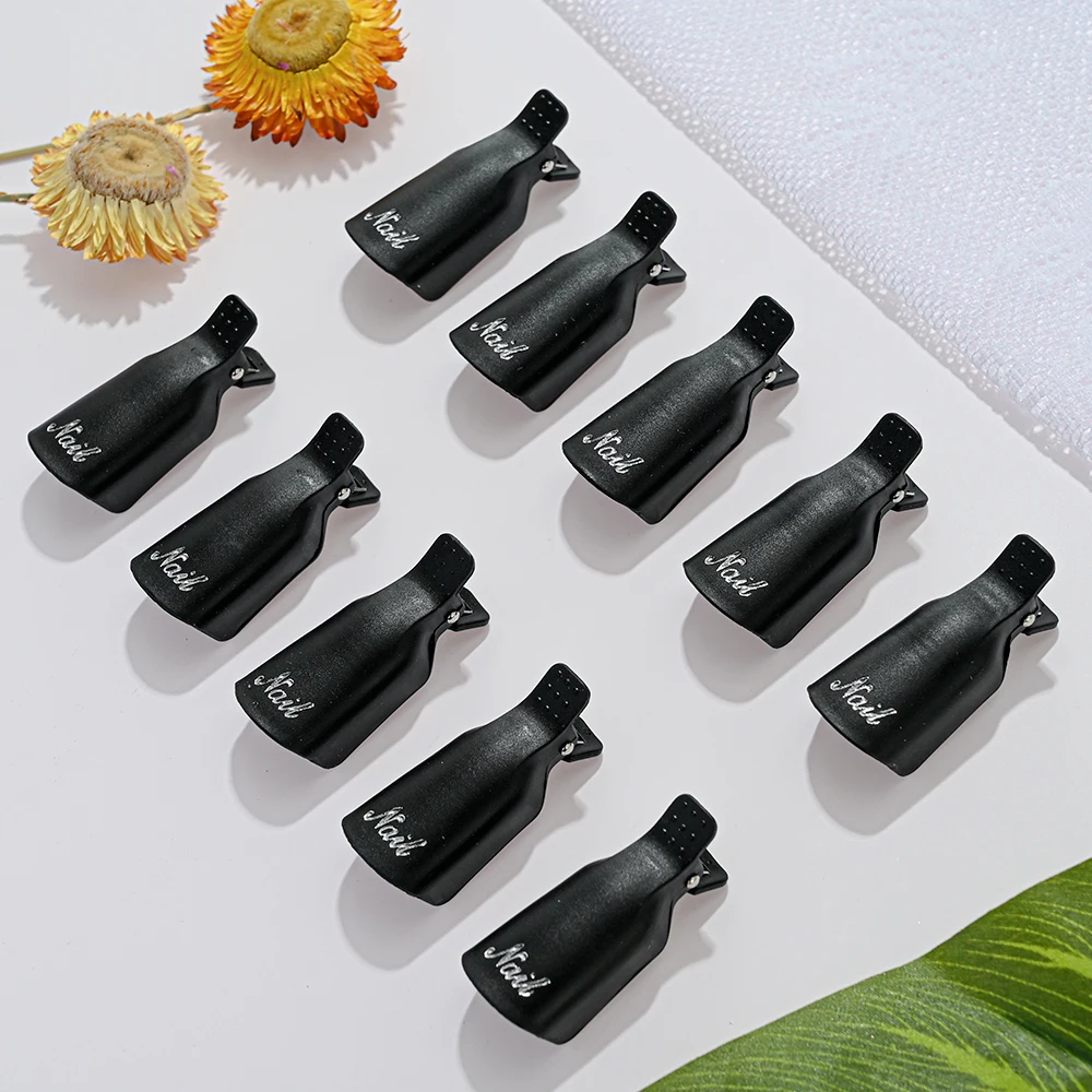 10Pcs Plastikowe klipsy do paznokci Soak Off Cap Klipsy do usuwania żelu UV Klipsy do usuwania lakieru Klipsy do czyszczenia manicure Narzędzia do zdobienia paznokci