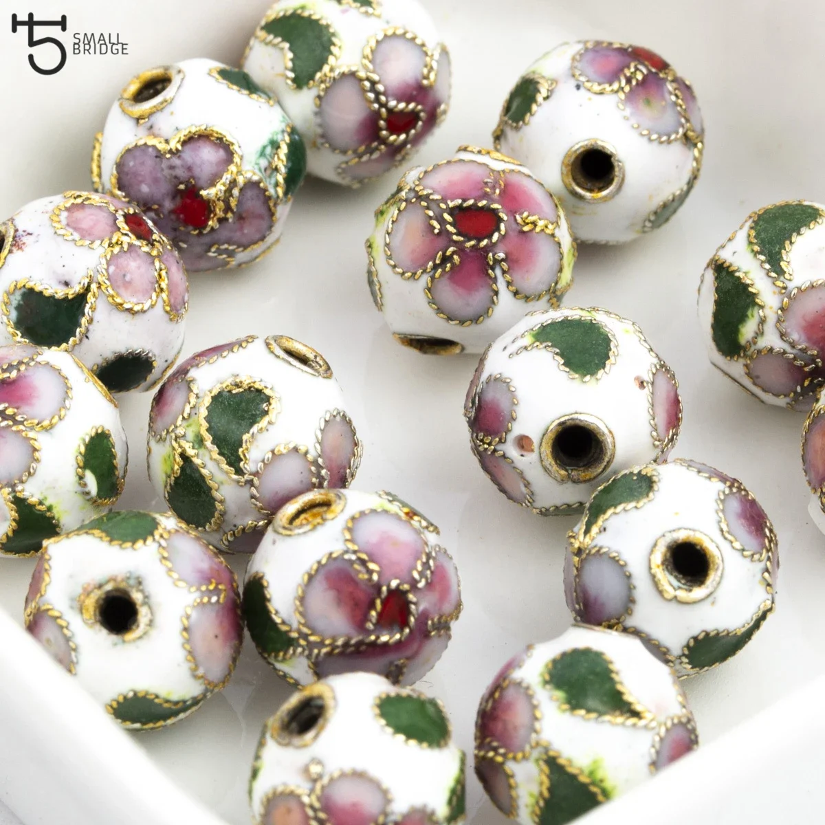 8/10/12mm Copper Enamel Beads charms for Jewelry Making diy accessories for woman Cloisonne Spacer Beads Wholesale M502