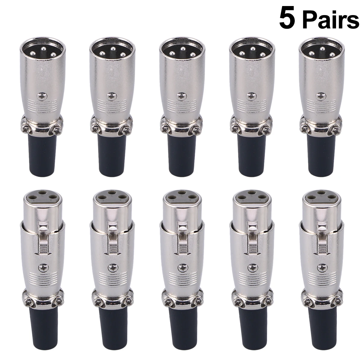 

Head Joint Heavy Duty Mic Cable Connector 3 Pin Microphone Audio Connector for DIY Stereo Cable Replacement Black