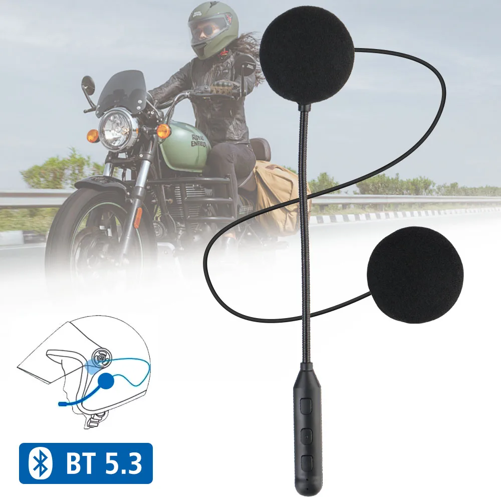 Waterproof Moto Earphone Motorcycle Helmet Headset Music Player Kit Bluetooth 5.3 Anti-interference Wireless Handsfree Call