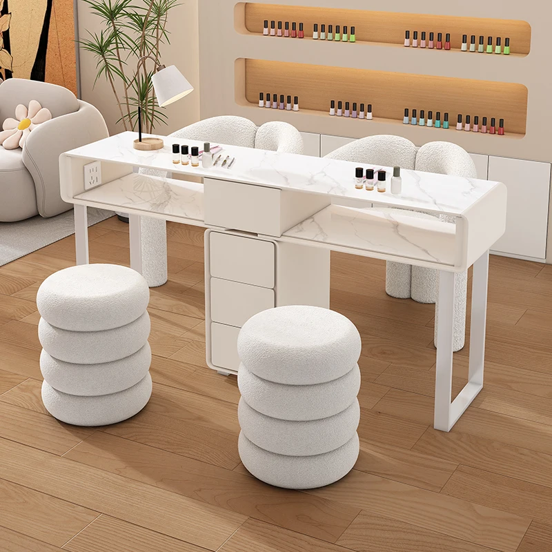 

Italian Simple Nail Table Kawaii Unique Elegant Aesthetic Manicure Table With Storage Portable Mesa Manicura Salon Furniture