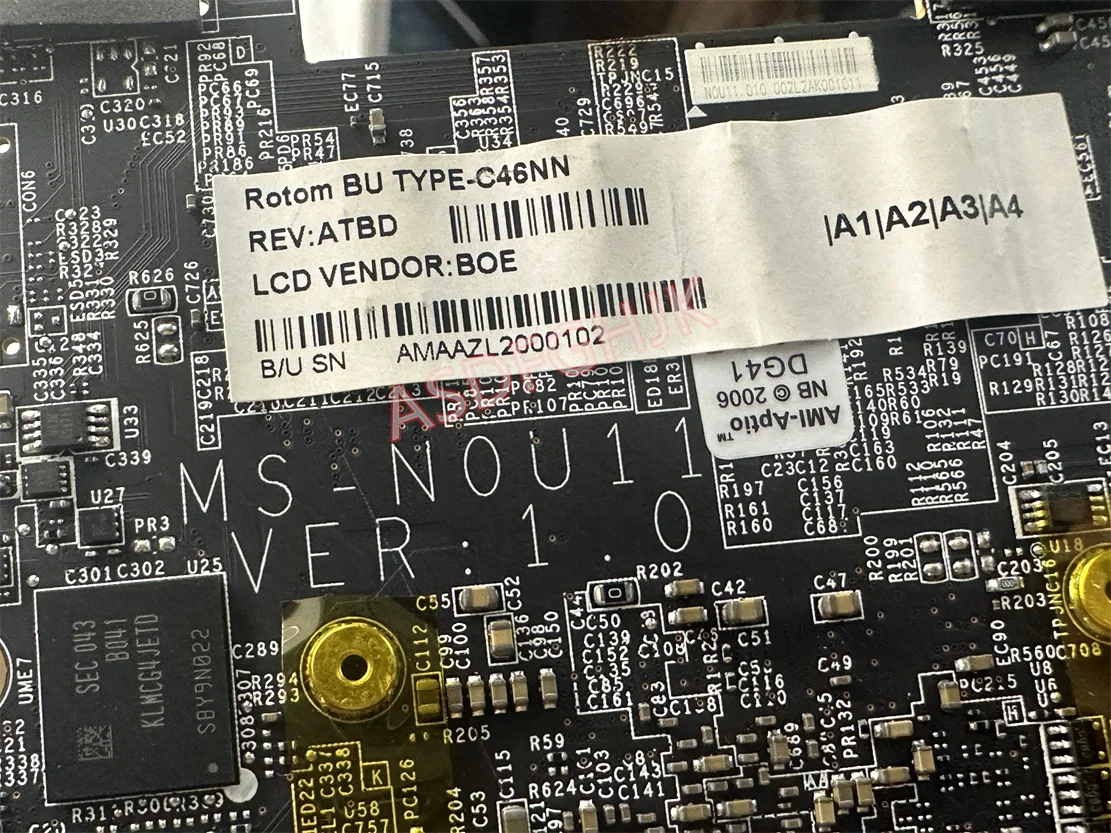 ms-n0u11 Motherboard  for nec laotop with cpu and ram test ok