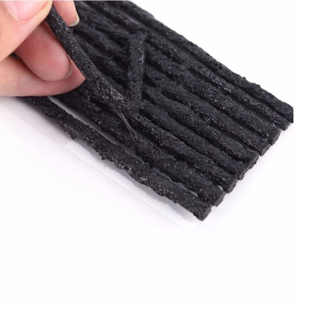 

30 pcs Car Tubeless Seal Strip 100X3.5Mm Black Tire Repair Tool Durable Puncture Tape For Vacuum Wheels Air Tight Tire Sealant