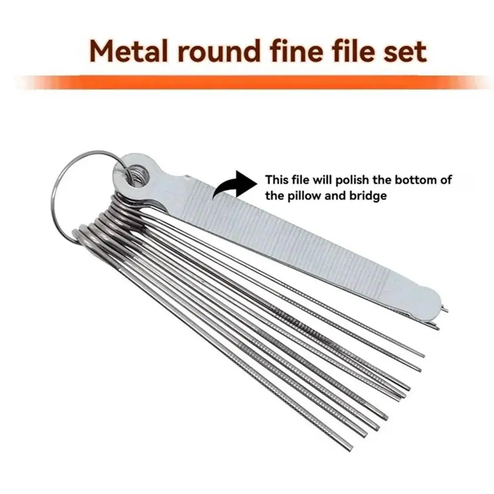 13 Pcs Guitar Nut Slot File Set Luthier Nut Slotting Files Bridge Slot Deepening Polishing Tool Guitar Repair Accessories