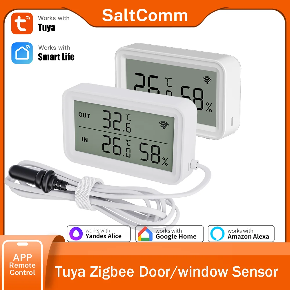 

Tuya Wi-Fi гигрометр термометр датчик температуры и влажности с внешним зондом работает с яндекс SmartLife Alexa