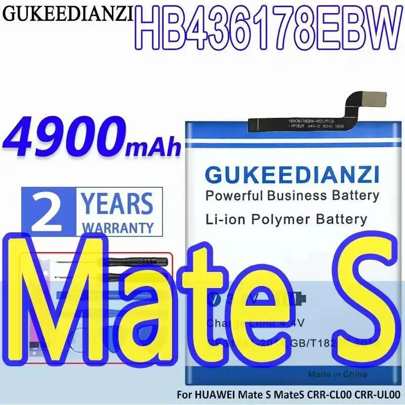 

Fast Charging HB436178EBW Mobile Phone Battery 4900Mah For Huawei Mate S Mates Crr-CL00 Crr-UL00