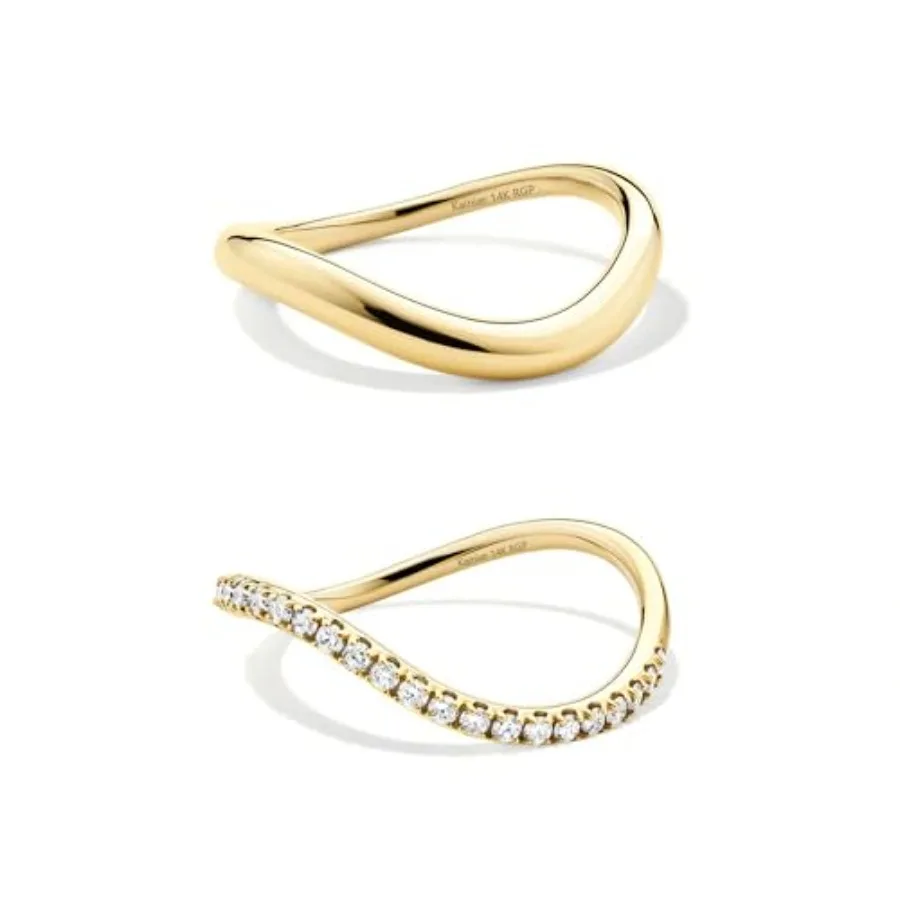 

Kainier 2pairs Stacking s for Women 1mm 14K Gold Plated CZ Band Thin Pinky Thumb Stackable Set Dainty Non Tarnish Comfort Fit S