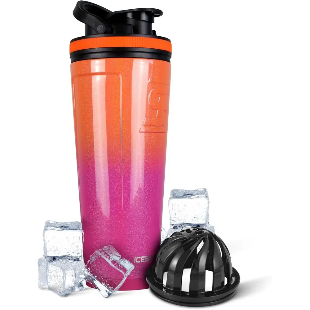 

Термоизолированная бутылка-шейкер из нержавеющей стали | 36 унций, летний выпуск | Холод или температура ниже 30 градусов на протяжении 30+ часов | Термос с встроенной мешалкой | Без запаха Бо