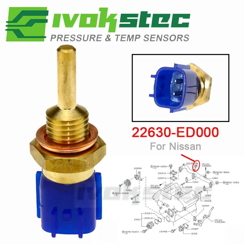 Sensor de temperatura del refrigerante para NISSAN 300ZX 200SX 350Z 370Z NP300 NP300 NV200 NT400 x-trail GT-R Primera Pathfinder Patrol 2263044 B20