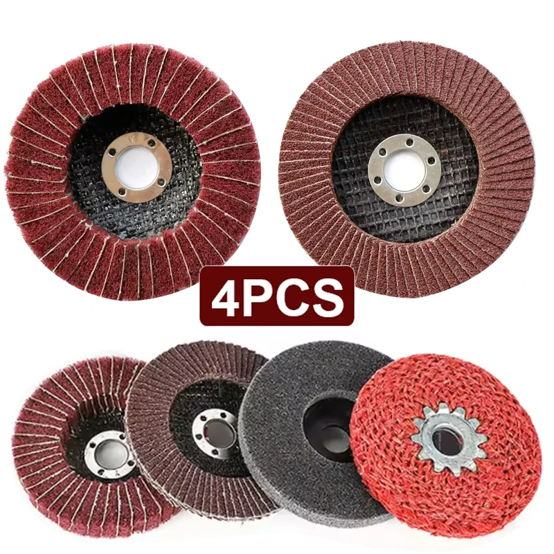 

4PCS/lot Grinding Disc Sanding Discs Drill Attachment Metal Finish Polishing Abrasive Grinding Disc For Angle Grinder Tools