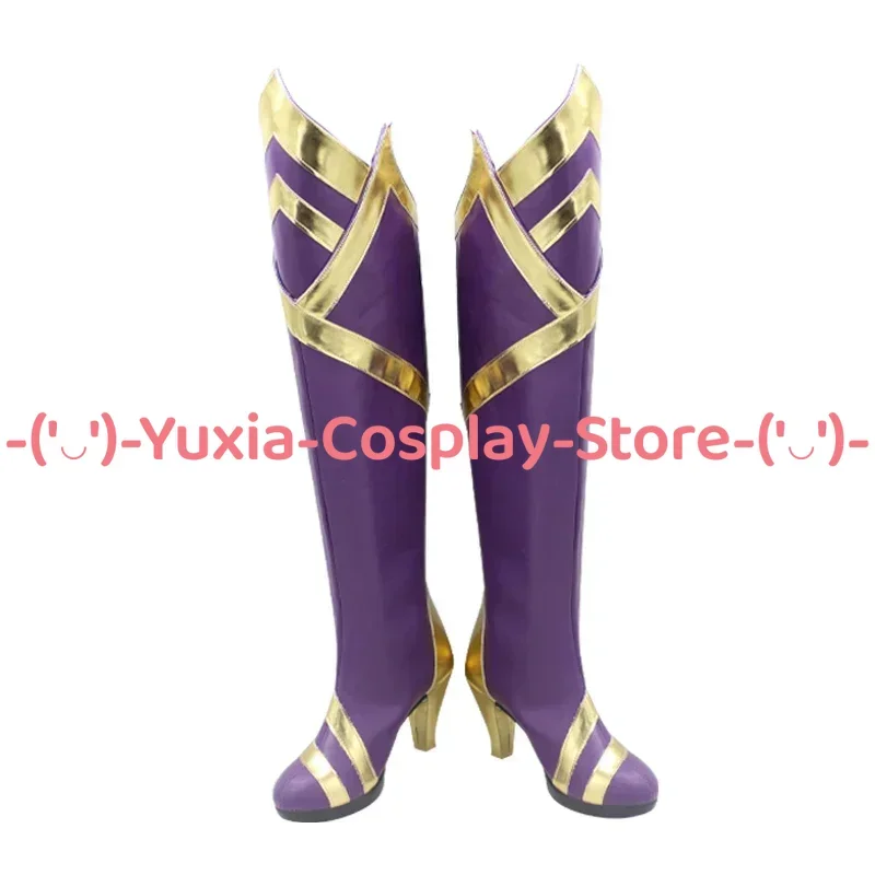 Yuxiacosplay! Buty do cosplayu Ahri z LoL, rekwizyt postaci z anime, skórzane botki z PU, kostium na Halloween, karnawał, imprezę.