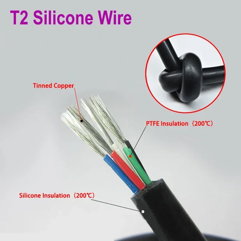 

1/5M Electronic Soldering Iron Cable Heat-resistant 2 3 4 5 6 8 10Core Silicone Cable Wire T12 Line DIY Soldering Station Handle