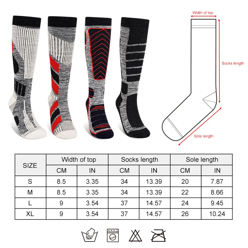 SAVIOR HEAT-Ensemble de chaussettes thermiques en laine mérinos pour homme et femme, bas de ski, cyclisme, moto, randonnée, plus chaud, hiver, 506, 5 paires