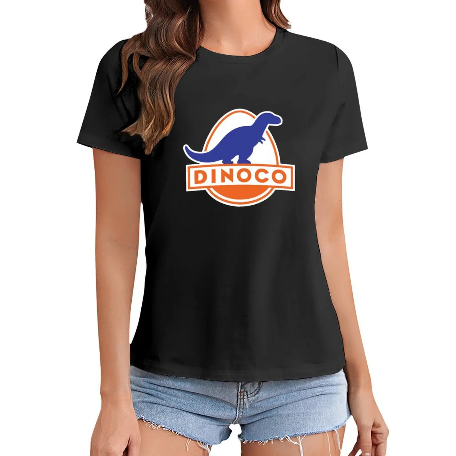 Dinoco (Cars)-Camiseta de secado rápido para mujer, camisa negra