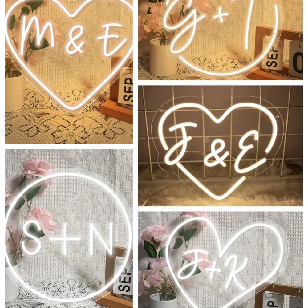 Love Heart Custom Neon Led Sign Wall Hanging Led lights for Wedding Room Party Birthday Decoration Neon LED Night Lights USB