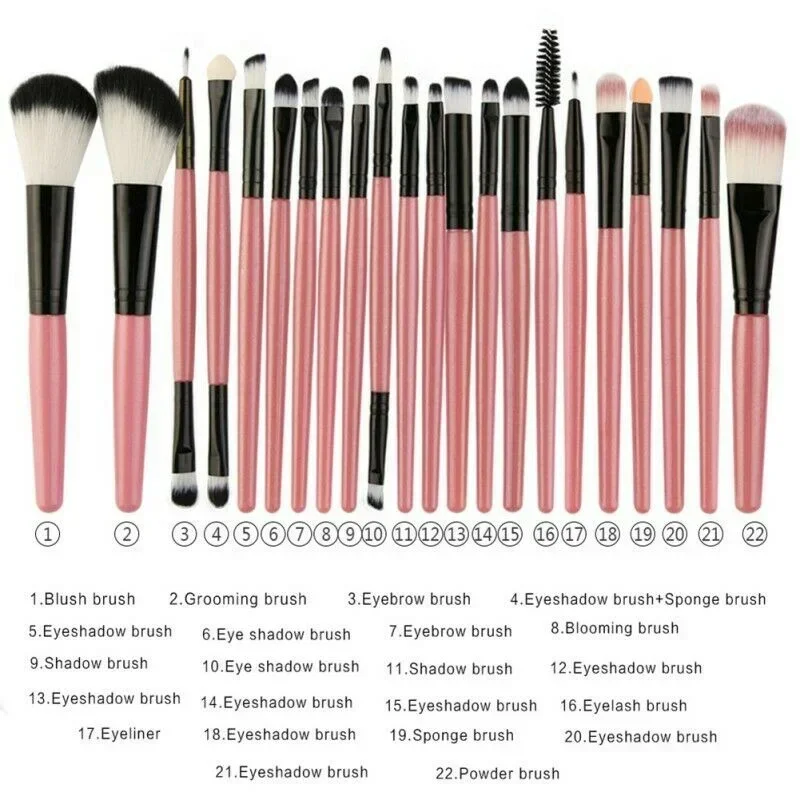 5/10/20Pcs Professional Soft Makeup Brushes Set Cosmetics Powder Foundation Eyeshadow Eyeliner Lip Blending Tool