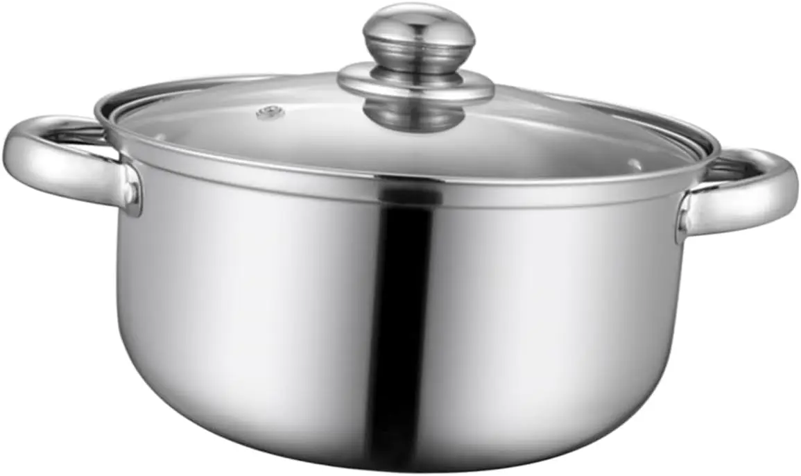 

410 stainless steel Thickened Stainless Steel Soup Pot Cookware Nonstick Pan Dual Handle Pot