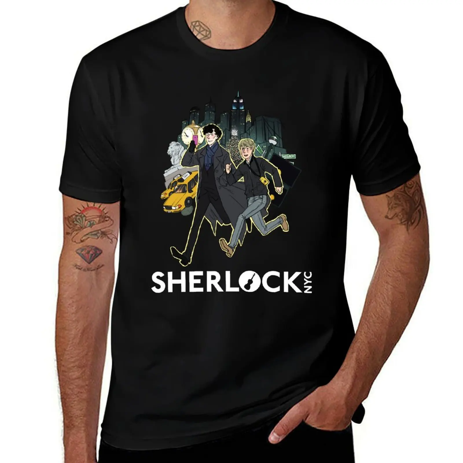 

t high (White cotton t T-Shirt quality summer Logo) Day - Sherlock NYC shirt tshirt shirts anime man