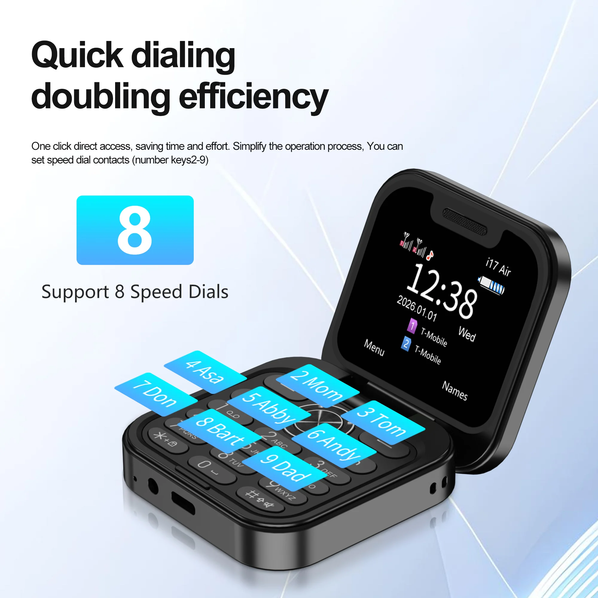 سيرفو i17 الهواء هاتف محمول صغير الوجه ثنائي الشريحة 1.77 "شاشة بلوتوث الطلب ماجيك الصوت راديو FM الشعلة 2G GSM هاتف محمول صغير قابل للطي