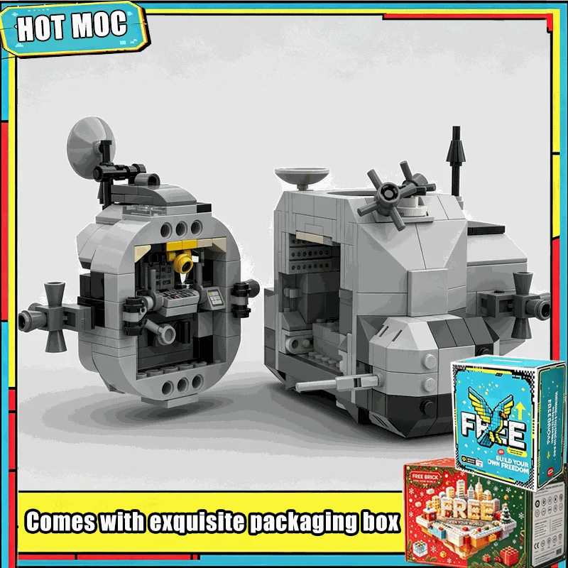 519PCS Space Lunar Landing Module Spacecraft Model MOC Building Blocks Custom Puzzle DIY Assembly Educational Science Space Gift