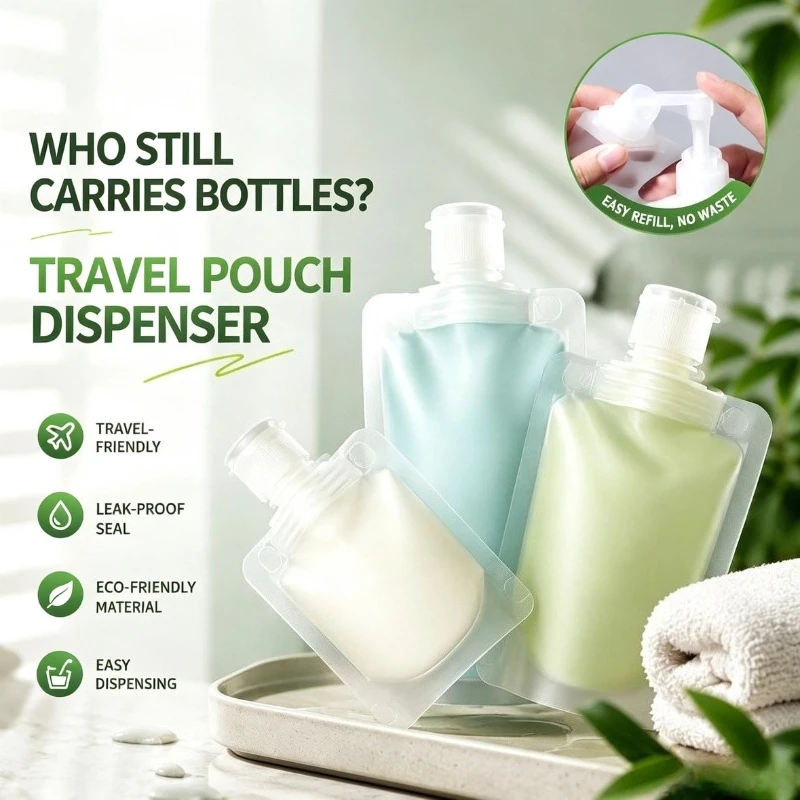 1-30pcs 30/50/100ml Travel Empty Lotion Dispensing Bags Reusable Liquid Leakproof Squeeze Bags Shampoo Cosmetic Storage Bottles
