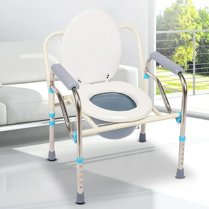 

Stainless Steel Multi-Use Stool Chair, Adjustable Elderly Toilet, Pregnant Women Friendly, Disabled Portable Commode