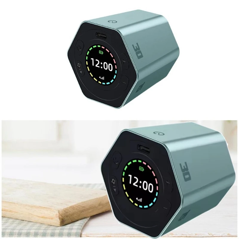 ABRE-Productivity Cube Mute Vibrate Digital Desk Hexagon Magnetic Flip Focus Time For Office Meetings Task Study