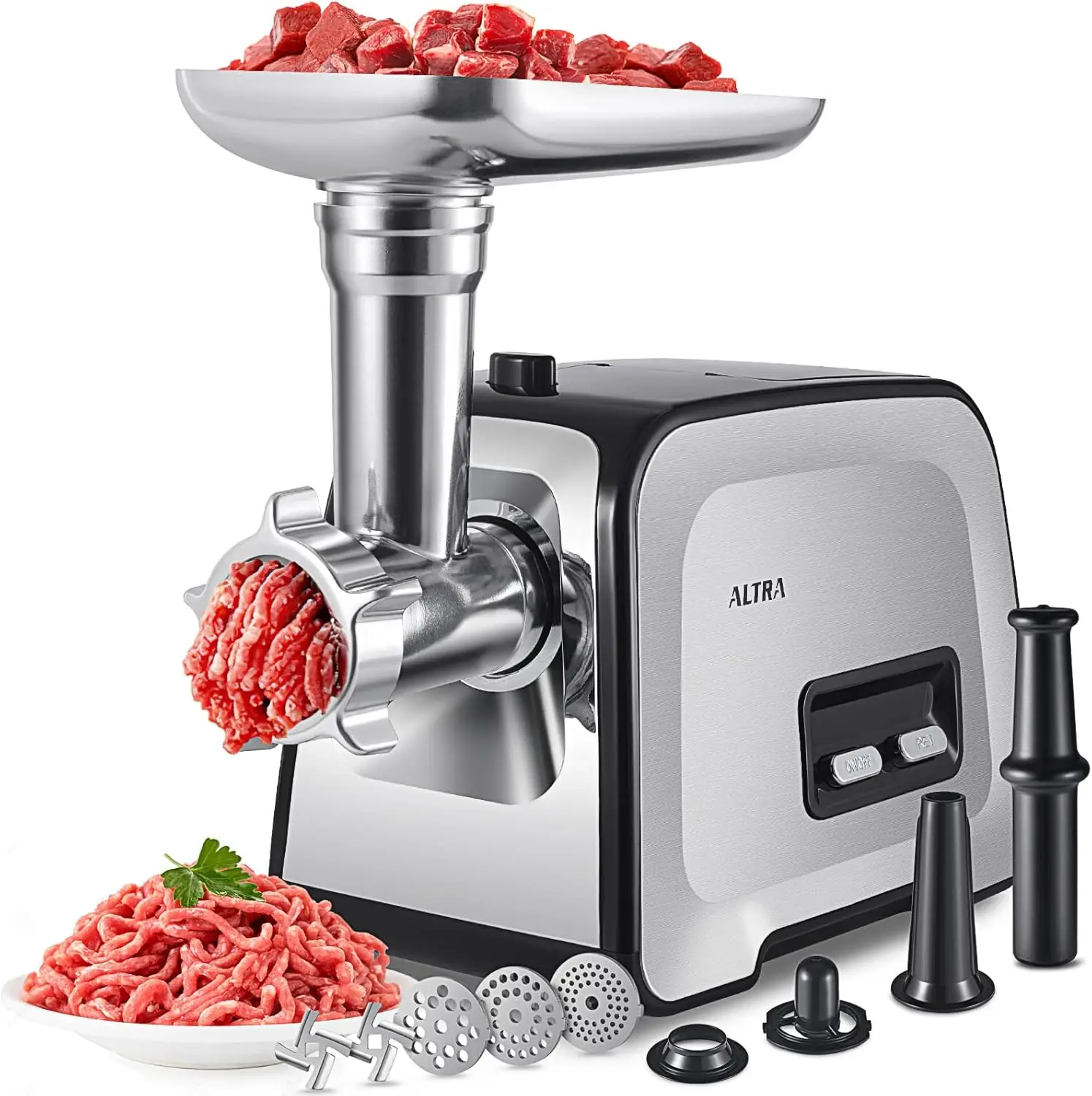 

Meat Grinder, Sausage Stuffer, [2800W Max] Electric Meat Mincer with Stainless Steel Blades & 3 Grinding Plates,Sausage Maker