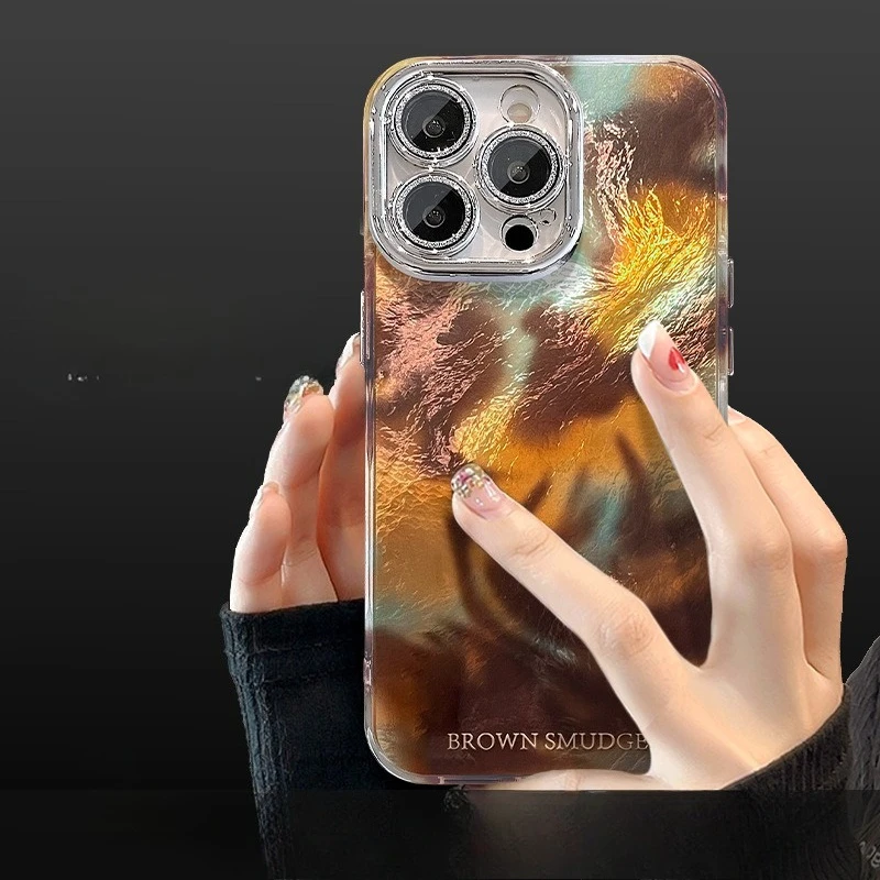 

Coffee Color Halo Glacier Pattern Suitable for iPhone 16/15/14/13/12 Pro16/15/14/13 Pro Max High-end Phone Case Protective Case