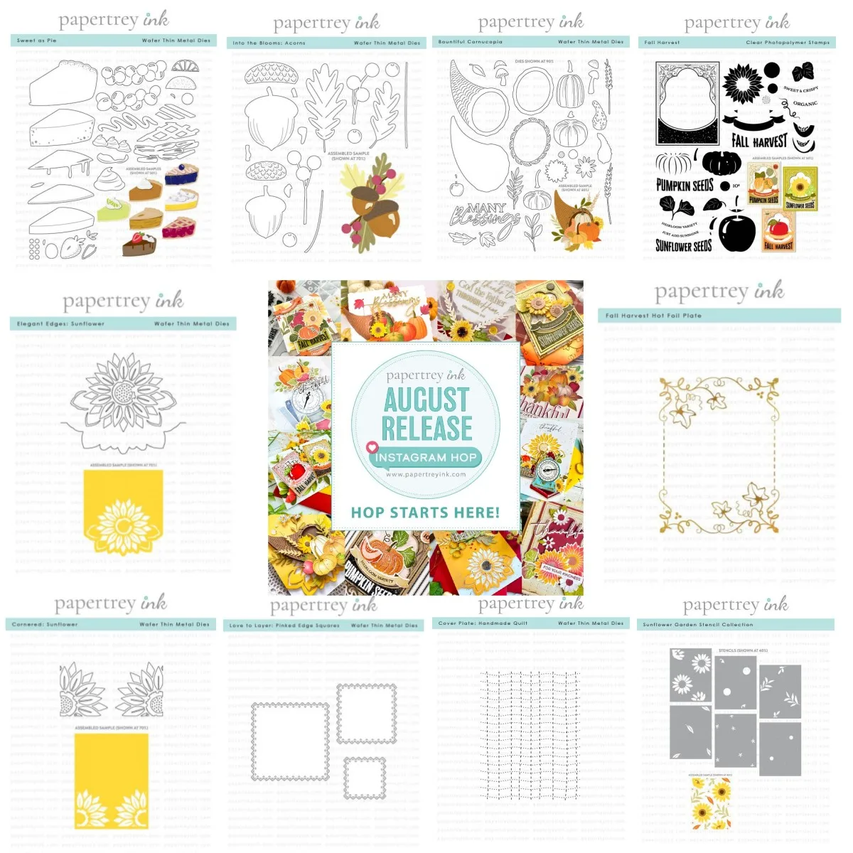 New Autumn Acorns Pumpkin Sunflower Metal Cutting Dies Clear Stamp Stencil Hot Foil For DIY Scrapbook Card Craft Decoration