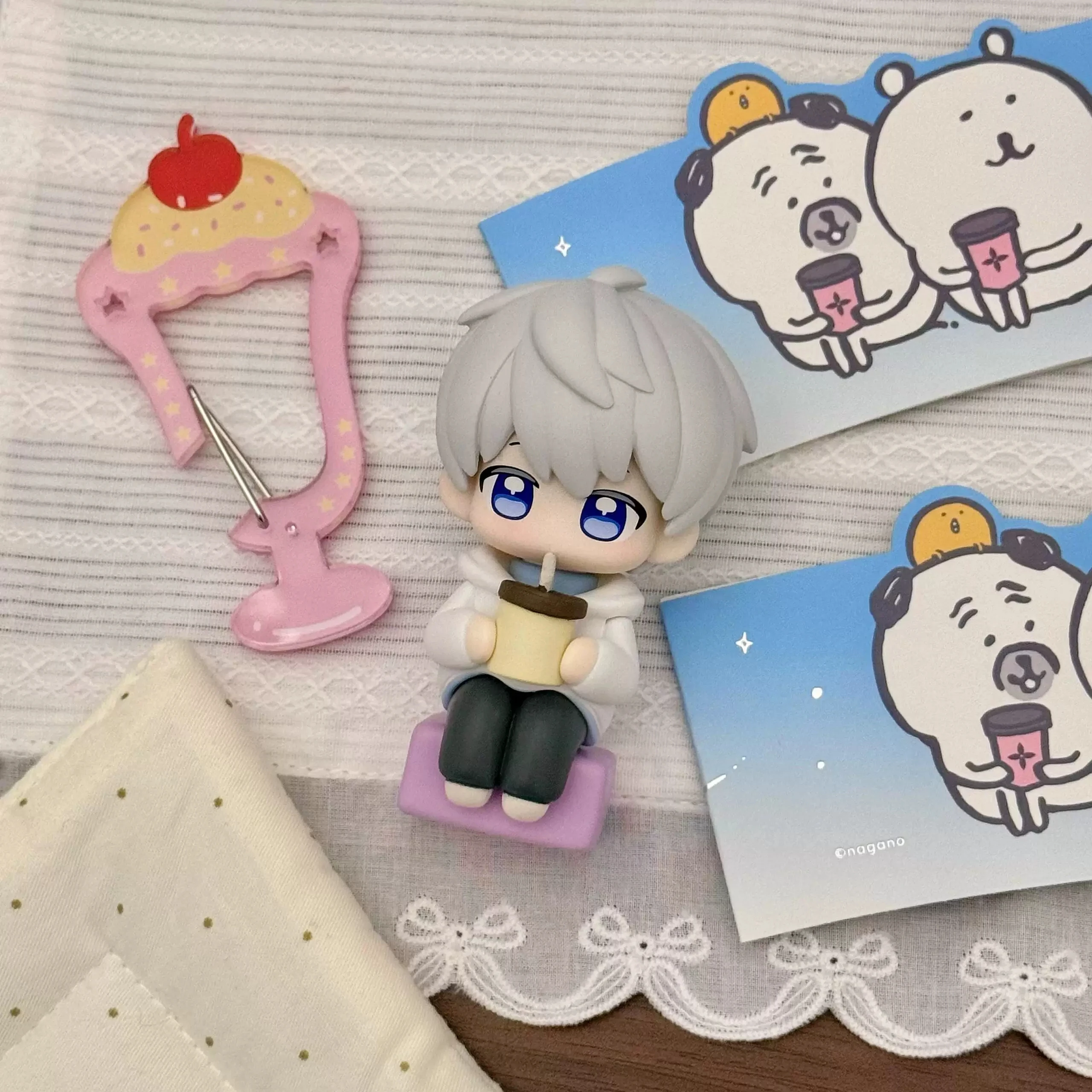 Love and Deepspace Cosplay Xavier Tun Tun Shen Milk Tea 8CM Cute chibi figurines Trendy Collectible Figures Ornamental Gifts