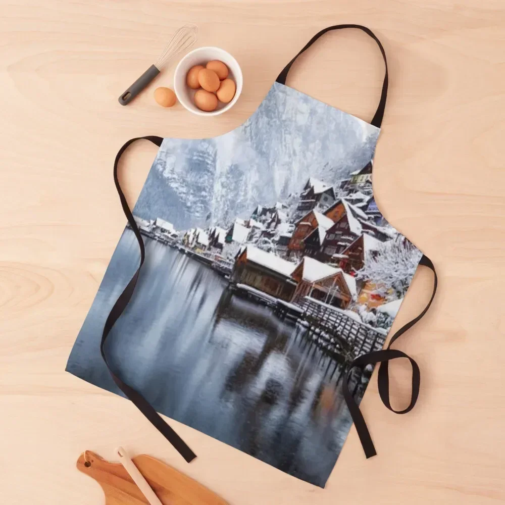 Hallstat village in the Austria close to lake Apron Kitchen on the wall kitchen clothes for men Funny Apron