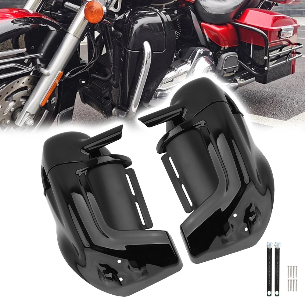 Motorcycle Lower Vented Leg Fairings Glove Box Black For Harley Touring 1983-2013 Road King Electra Street Glide Ultra Classic